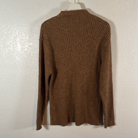 St. John’s Bay Brown Tones Mock Neck Ribbed Cotton Sweater Size Large Tall - Picture 3 of 5